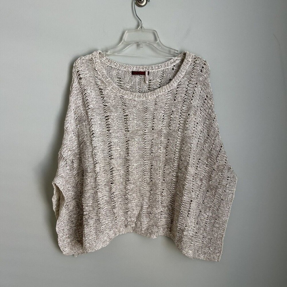 Left on Houston Ivory Beige Sweater Poncho
